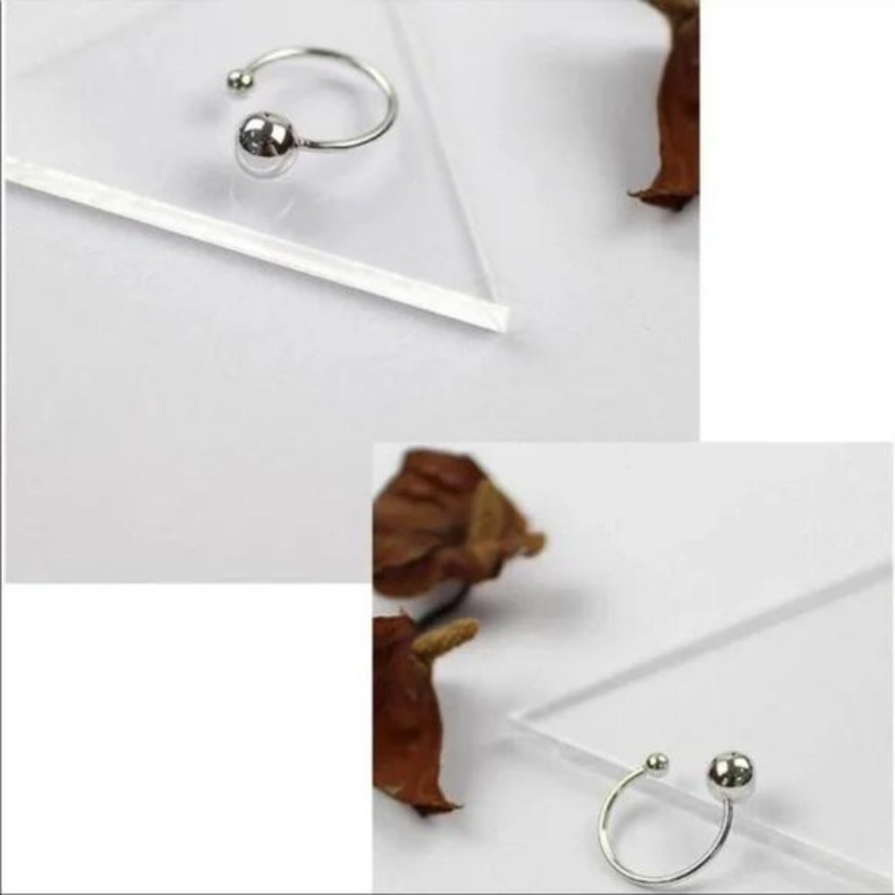 BEAD BALL 925 STERLING SILVER ADJUSTABLE RING - Picture 3 of 8